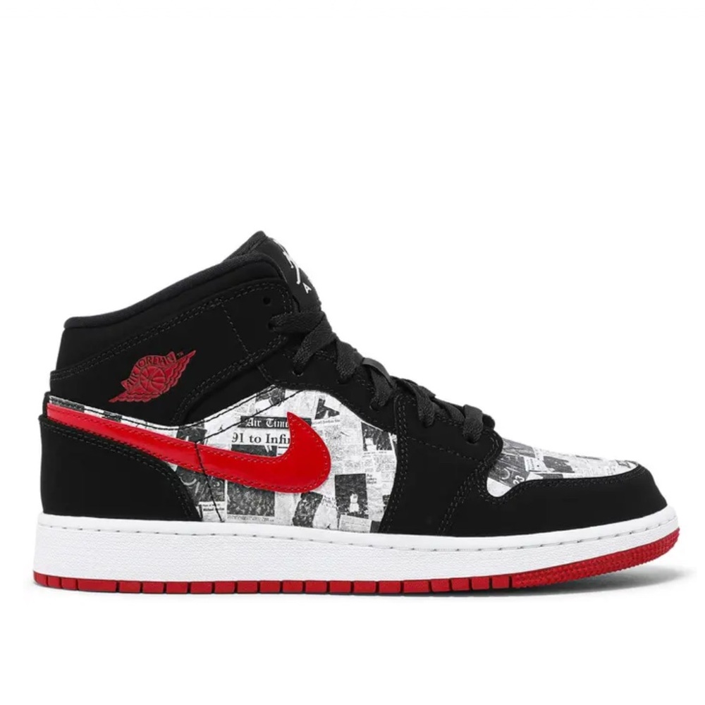Nike Air Jordan 1 Mid SE GS Newspaper Air Times